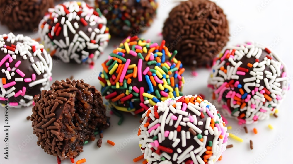 Brigadeiro, Rich chocolate truffles rolled in sprinkles