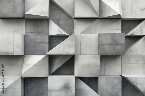 Monochrome geometric concrete wall