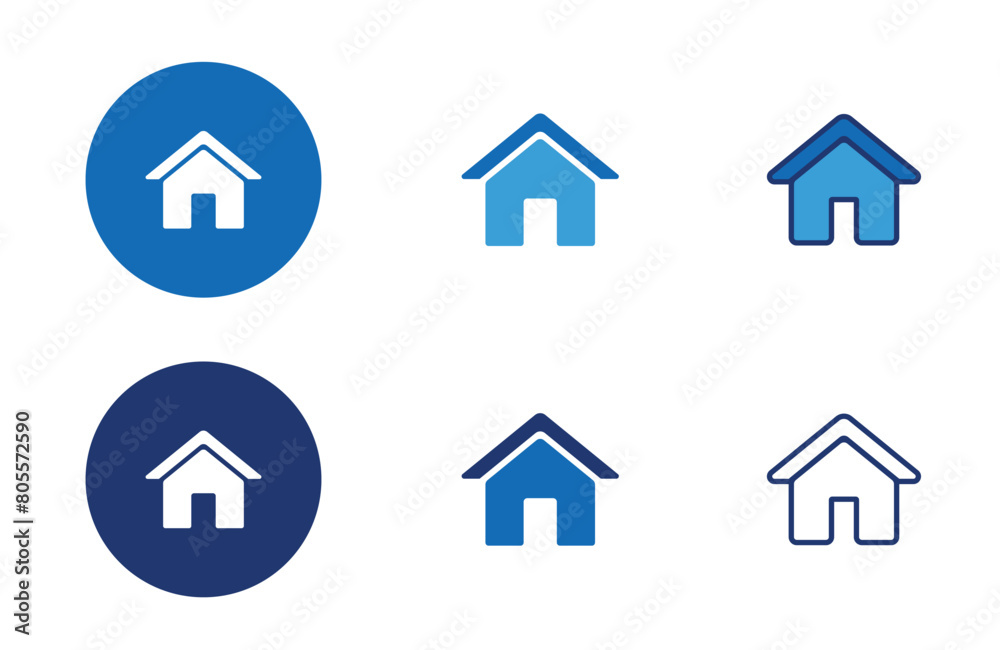 House icons collection in different style flat vector illustration set House icons collection in different style flat vector illustration set