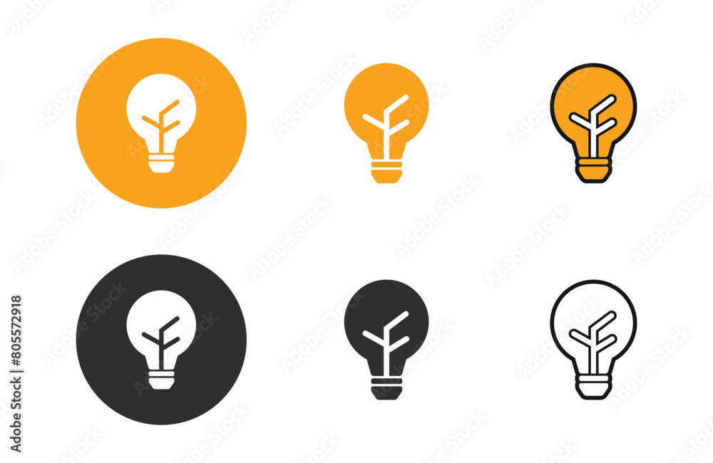 Bulb icons collection in different style flat vector illustration set Bulb icons collection in different style flat vector illustration set