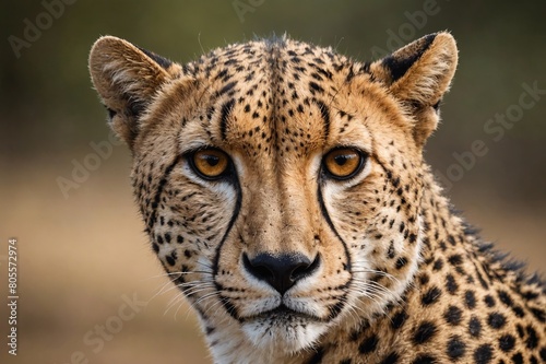 top close and full framed view of Cheetah head , detailed and sharp textures, large depth of field