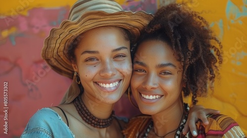 Woman and Little Girl Posing Together