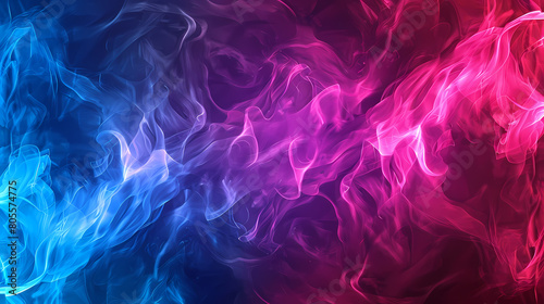 Vivid Red and Blue Smoke Dance in Ethereal Display