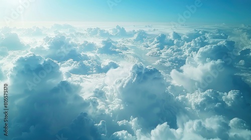 A scenic view of clouds from high altitude. Suitable for travel and aviation themes