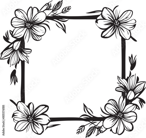 Sophisticated Floral Frame Vector Illustration for Formal Events