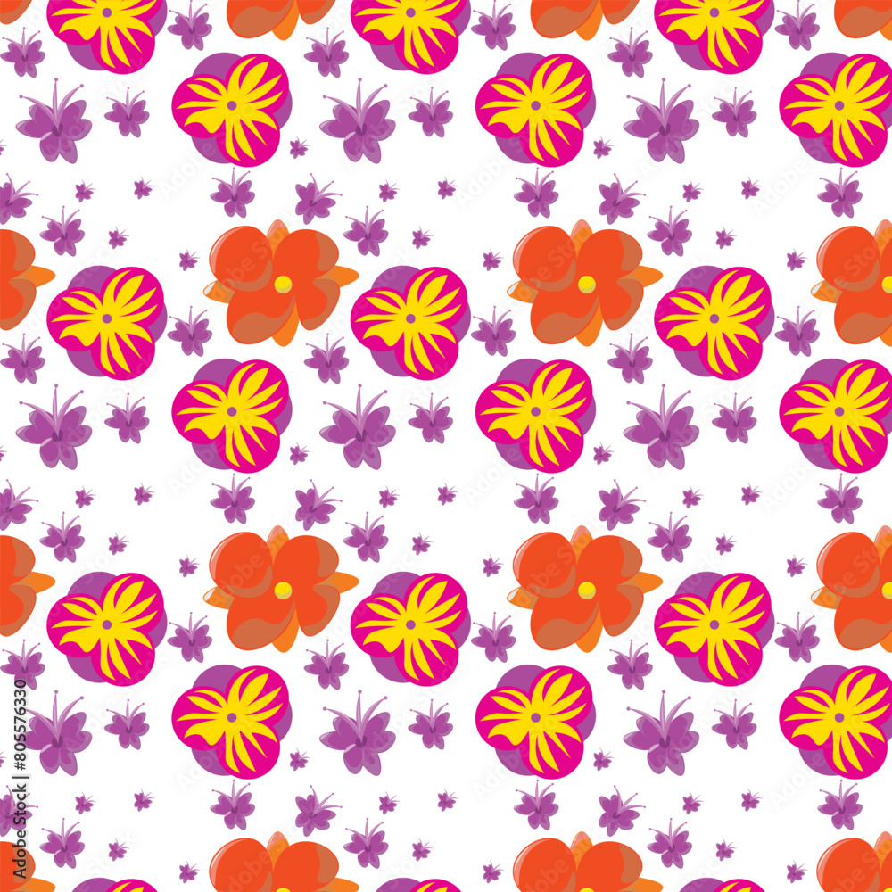 Abstract vector background with repeating floral pattern. Flowers, flowers, summer, spring, season. Floral pattern fill, fabric, wrapping, background