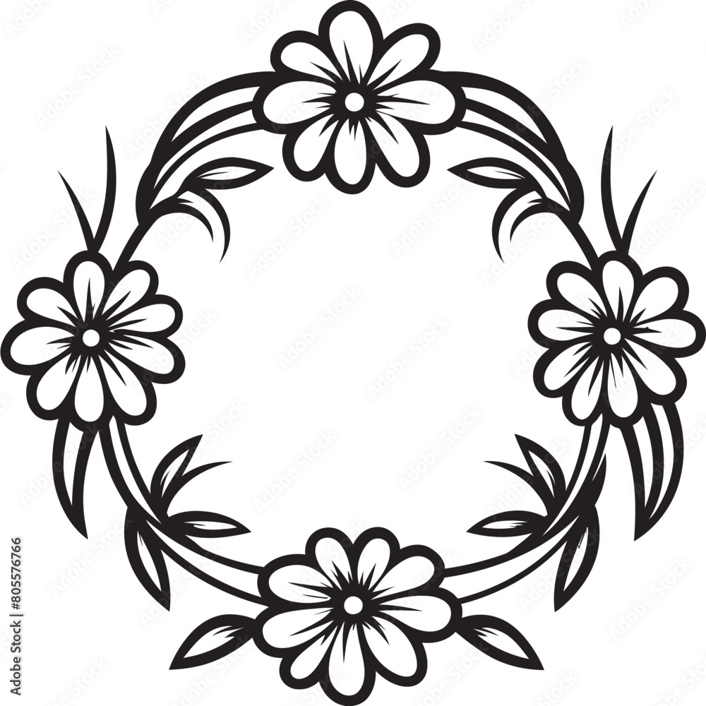 Geometric and Floral Frame Vector Illustration for Modern Posters