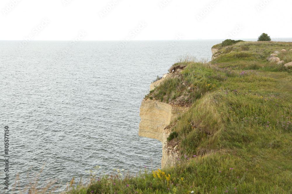 rocky shores in North Europe with view on the sea