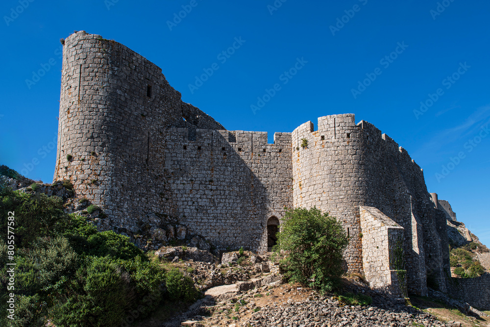 Cathare castle de Peyrepertuse in Languedoc, France