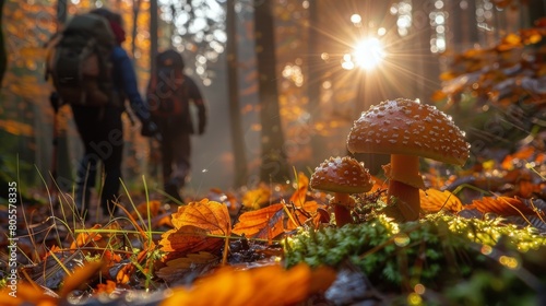 People Walking Through Forest