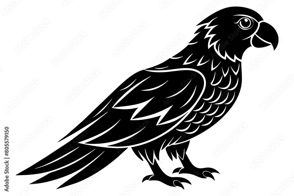 Fototapeta premium simple-black-parrot-silhouette--vector-illustratio