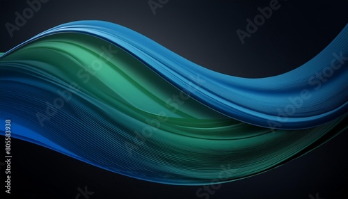abstract background waves black blue and green abstract background