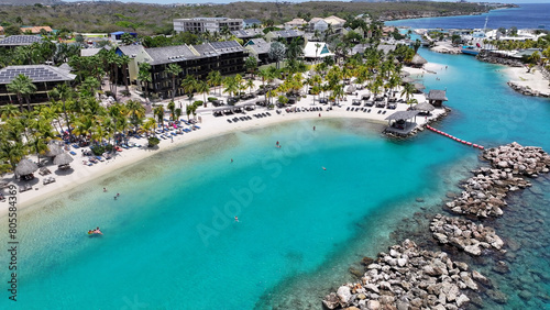 Bild auf Leinwand Caribbean Beach At Willemstad In Netherlands Curacao