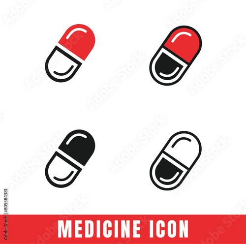 Simple Medicine icons in different designs vector set