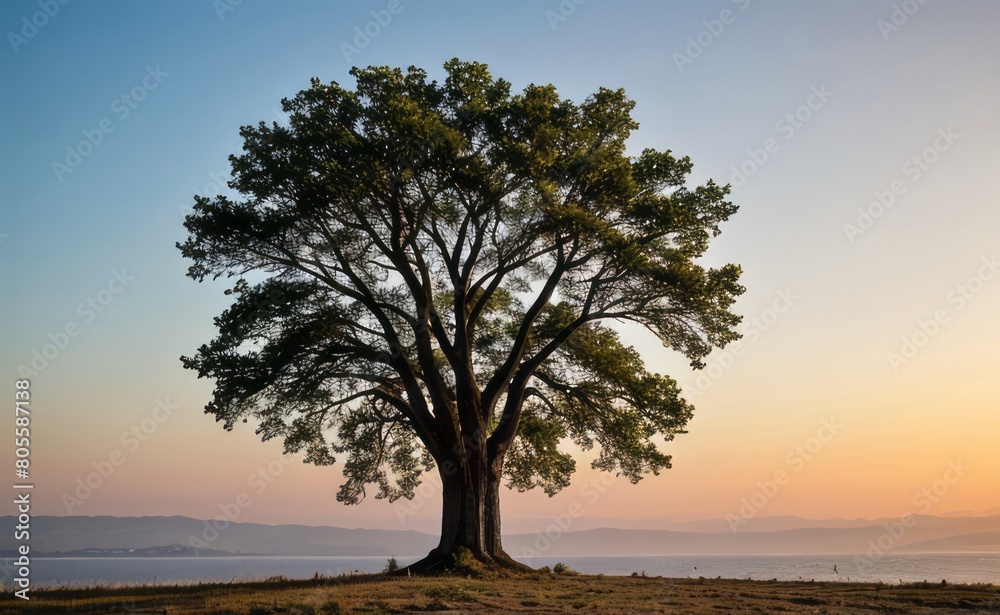 professional photograph of single tree in sunset professional photograph of single tree in sunset