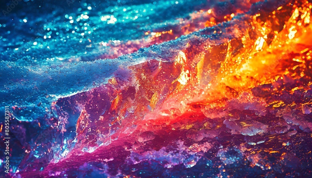 multicolored glow ice texture background