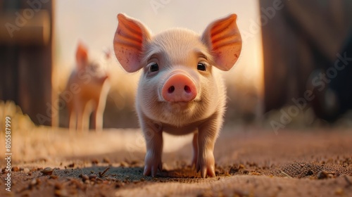 A Close-Up of a Piglet