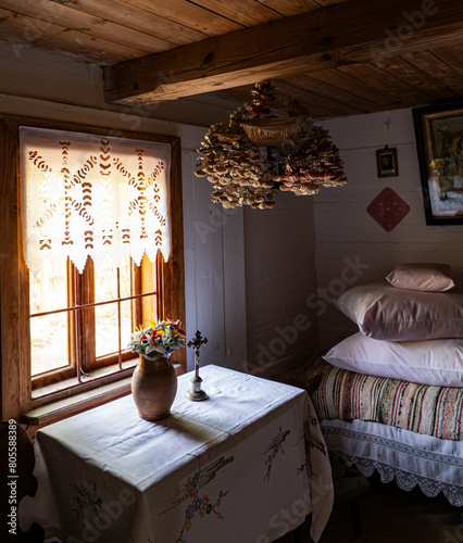 interior of a old rural house in Poland village