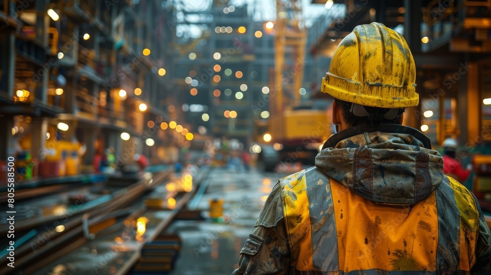 Person Wearing Hard Hat and Safety Vest