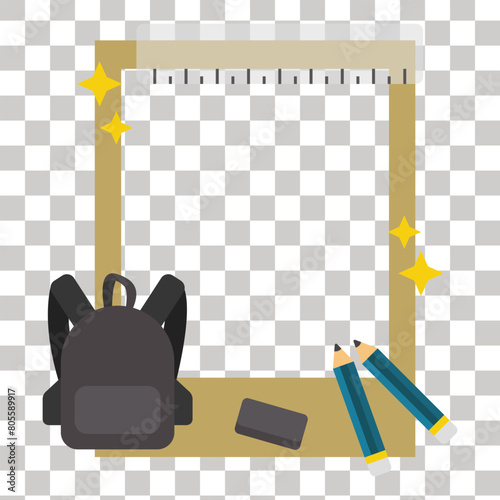 Photocall school frame hand drawn . Vector illustration