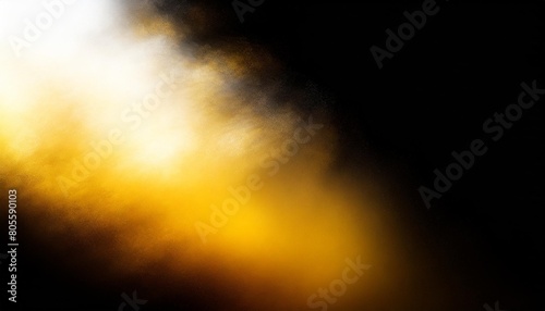 dark yellow white grainy gradient on black background for poster cover or banner copy space noise texture effect