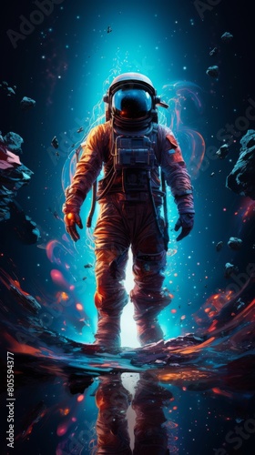 Astronaut Standing in Water