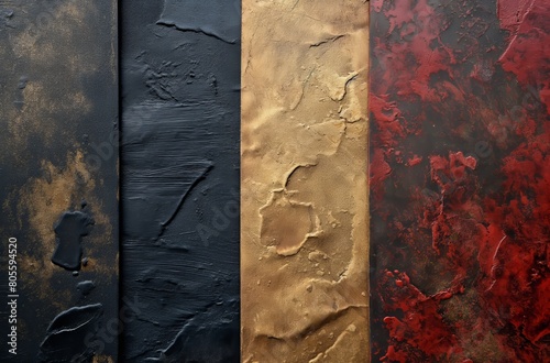 Black gold red textures © Victoria