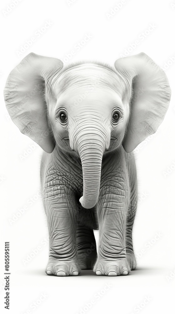 Fototapeta premium Majestic Elephant in Black and White