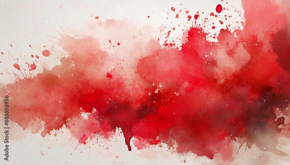 bright red splash stain watercolor paint grunge illustration