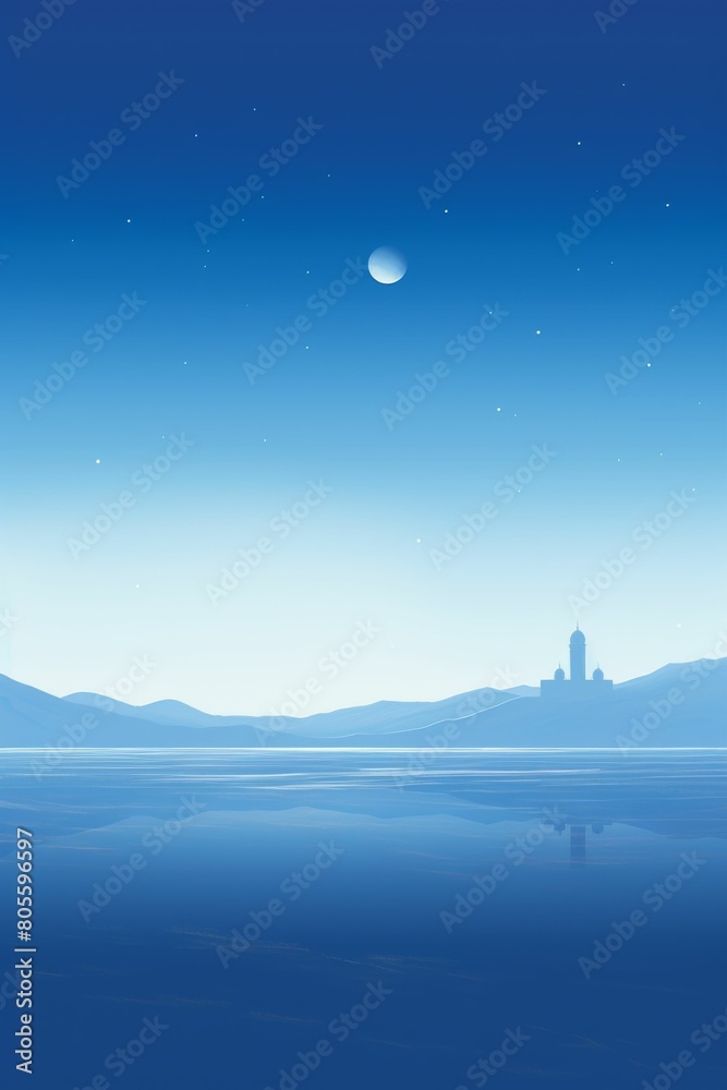 Majestic Mountains Towering Over Vast Waterway Majestic Mountains Towering Over Vast Waterway
