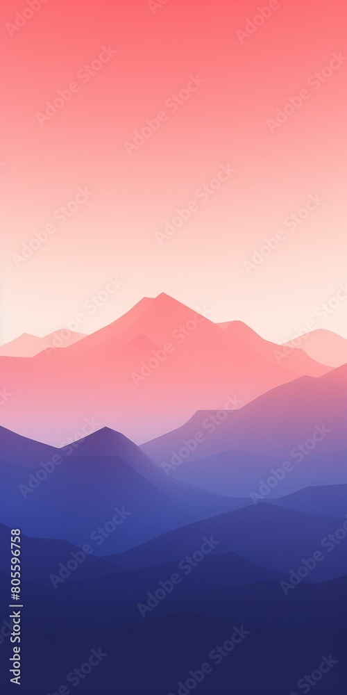 Majestic Mountain Range Silhouetted by Sunset