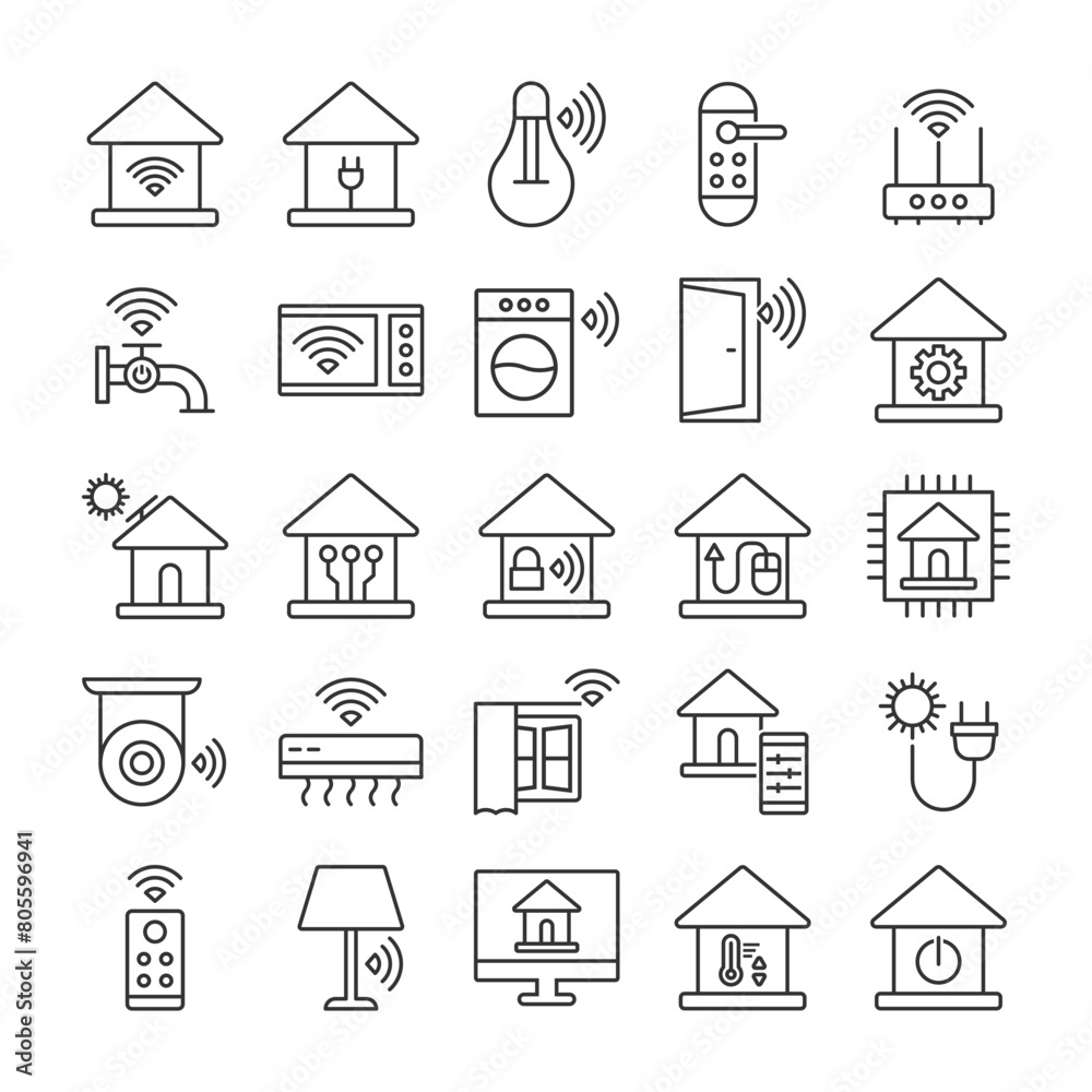 Smart Home Icon Sign Symbol Set