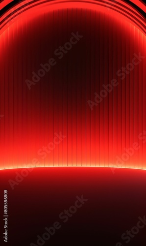 Red Light Shining on Black Background