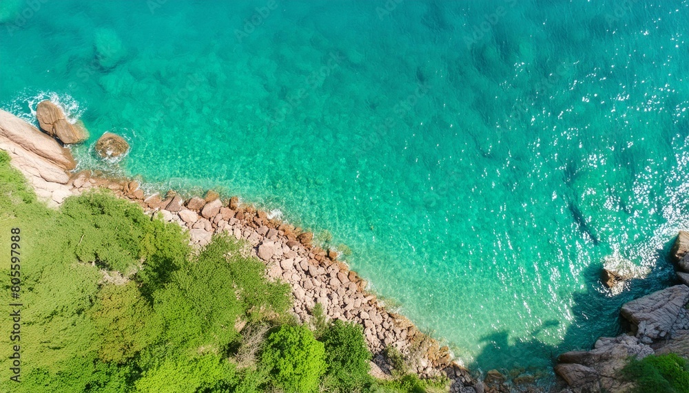 coast as a background from top view turquoise water background from top view summer seascape from air