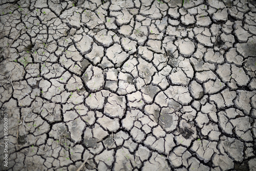 Muster Hintergrund für Trockenheit und Klimawandel in der Natur. Landwirtschaft zeigt Risse im Lehmboden.