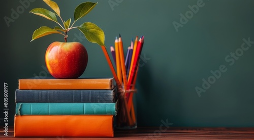 Apple on Top of Books