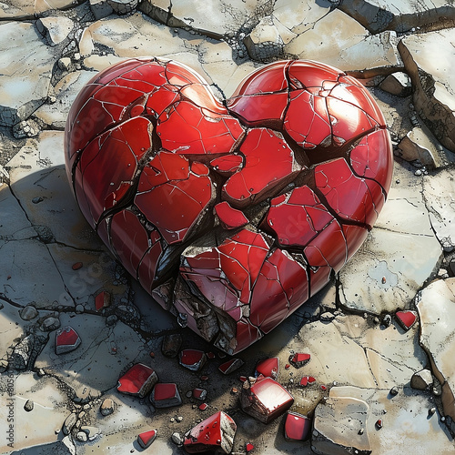 illustration of broken love heart