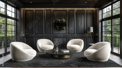 Modern Living Room With Abundant Furniture and Windows