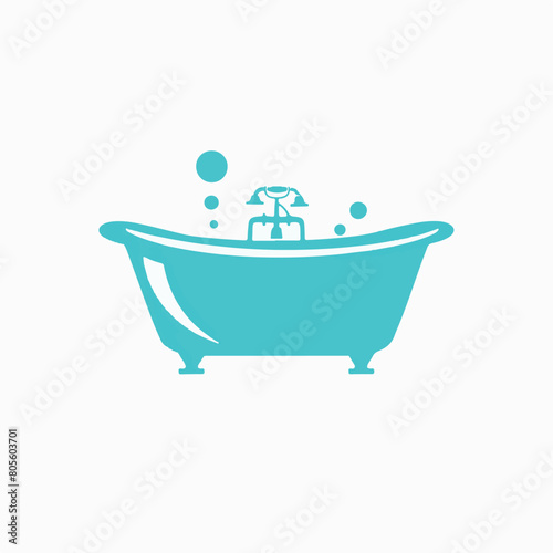 Bathtub in cartoon, doodle style. Image for t-shirt, web, mobile apps and ui. Isolated 2d vector illustration in logo, icon, sketch style, Eps 10. AI Generative