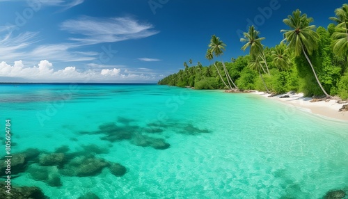 Tropical paradise beach with crystal clear water