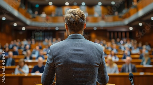 Man Standing in Front of Audience