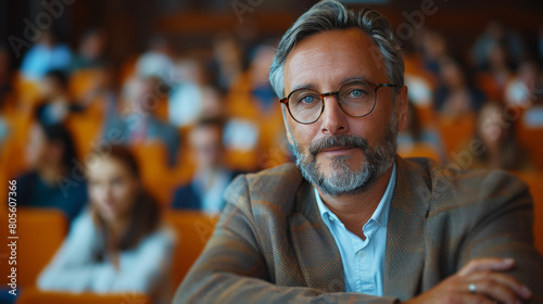 Man Standing in Front of Crowd of People