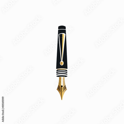 Fountain pen  in cartoon, doodle style. Image for t-shirt, web, mobile apps and ui. Isolated 2d vector illustration in logo, icon, sketch style, Eps 10. AI Generative