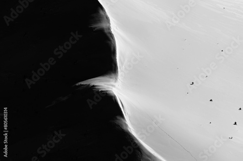 water flowing from the waterfall