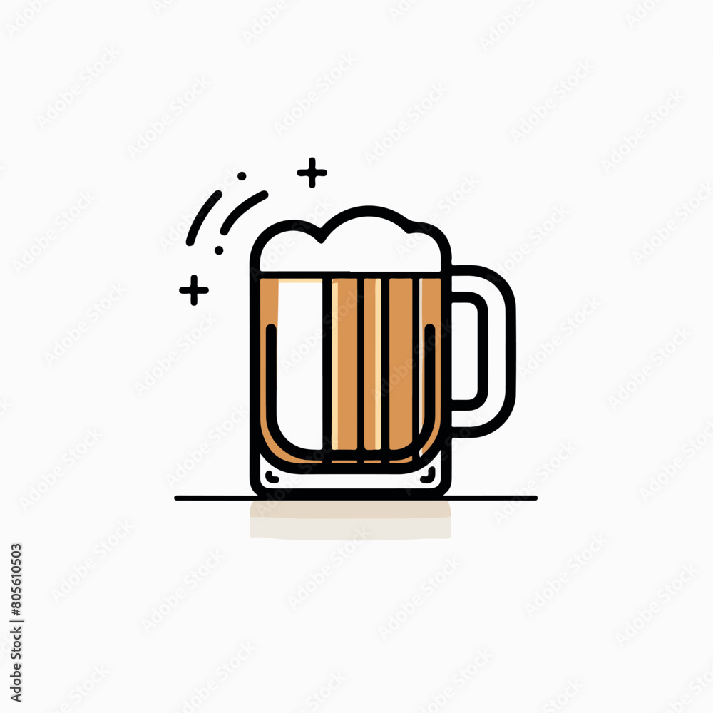 Beer mug with foam in cartoon, doodle style. Image for t-shirt, web, mobile apps and ui. Isolated 2d vector illustration in logo, icon, sketch style, Eps 10. AI Generative Beer mug with foam in cartoon, doodle style. Image for t-shirt, web, mobile apps and ui. Isolated 2d vector illustration in logo, icon, sketch style, Eps 10. AI Generative