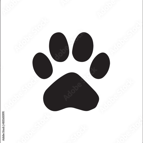 Paw pet in cartoon, doodle style . Image for t-shirt, web, mobile apps and ui. Isolated 2d vector illustration in logo, icon, sketch style, Eps 10, black and white. AI Generative