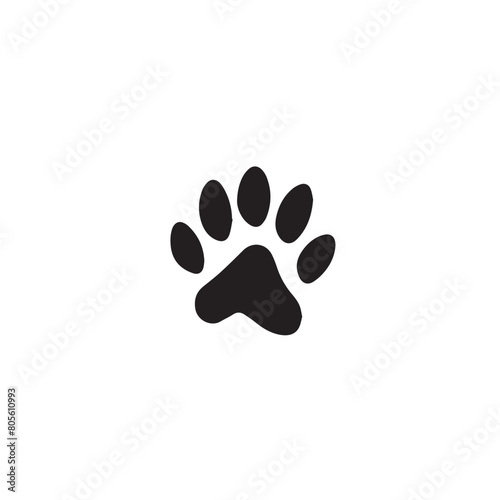 Paw pet in cartoon, doodle style . Image for t-shirt, web, mobile apps and ui. Isolated 2d vector illustration in logo, icon, sketch style, Eps 10, black and white. AI Generative