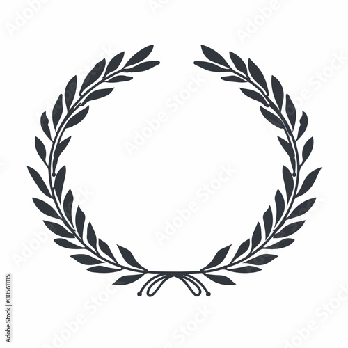 Laurel in cartoon, doodle style . Image for t-shirt, web, mobile apps and ui. Isolated 2d vector illustration in logo, icon, sketch style, Eps 10, black and white. AI Generative