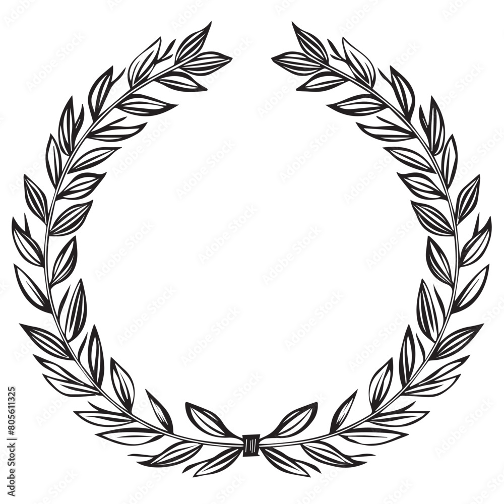 Laurel in cartoon, doodle style . Image for t-shirt, web, mobile apps and ui. Isolated 2d vector illustration in logo, icon, sketch style, Eps 10, black and white. AI Generative Laurel in cartoon, doodle style . Image for t-shirt, web, mobile apps and ui. Isolated 2d vector illustration in logo, icon, sketch style, Eps 10, black and white. AI Generative