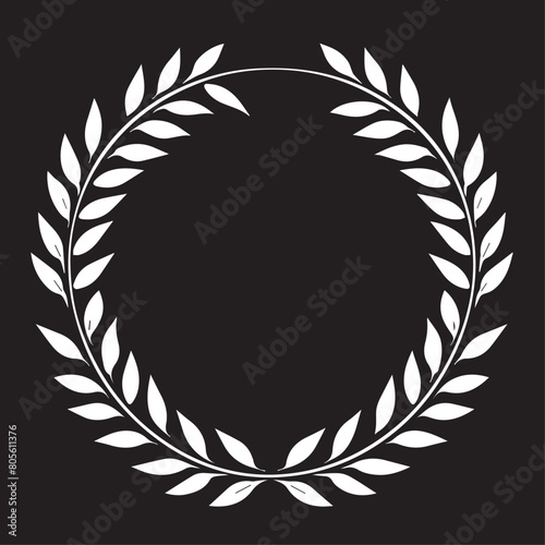 Laurel in cartoon, doodle style . Image for t-shirt, web, mobile apps and ui. Isolated 2d vector illustration in logo, icon, sketch style, Eps 10, black and white. AI Generative